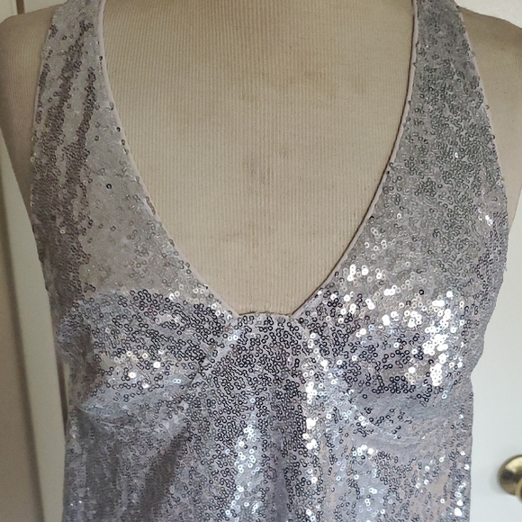 No Boundaries Silver Sequin Mini Dress - Picture 2 of 11